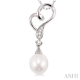 Heart Shape Pearl & Diamond Fashion Pendant