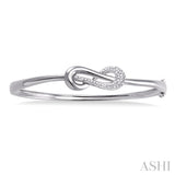 1/20 Ctw Round Cut Diamond Bangle in Sterling Silver