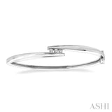 Silver 3 Stone Channel Set Diamond Fashion Bangle