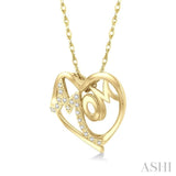 Mom Heart Shape Diamond Fashion Pendant