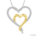 Double Heart Shape Diamond Fashion Pendant