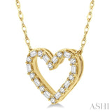 Heart Shape Baguette Diamond Necklace