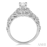 Oval Shape Semi-Mount Diamond Engagement Ring