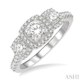 Past Present & Future Semi-Mount Diamond Engagement Ring