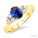 Oval Shape Gemstone & Diamond Ring