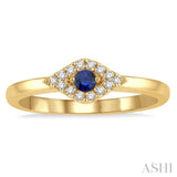 Stackable Evil Eye Gemstone & Petite Diamond Fashion Ring