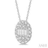 Oval Shape Fusion Diamond Fashion Pendant