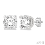 3/8 Ctw Round Cut Diamond Stud Earring in 14K White Gold