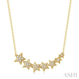 1/5 Ctw Star Trail Round cut Diamond Necklace in 10K Yellow Gold