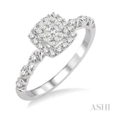 3/8 Ctw Diamond Lovebright Engagement Ring in 14K White Gold