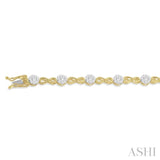 1 1/2 Ctw Circular Mount & Infinity Link Lovebright Round Cut Diamond Bracelet in 14K Yellow and White Gold