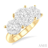 2 Ctw Lovebright Round Cut Diamond Ring in 14K Yellow and White Gold