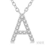 'A' Initial Diamond Pendant