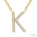 'K' Initial Diamond Pendant