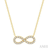 1/4 Ctw Round Cut Diamond Infinity Necklace in 14K Yellow Gold