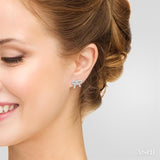 Bow Shape Petite Diamond Fashion Earrings