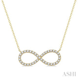 1 Ctw Round Cut Diamond Infinity Necklace in 14K Yellow Gold