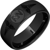 Black Diamond Ceramic Ring With Caduceus - Registered Nurse