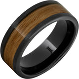 Barrel Aged Black Diamond Ceramic Ring with Single Malt Inlay and Stone Finish