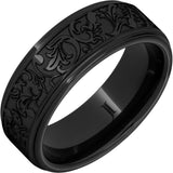 Black Diamond Ceramic Latigo Pattern Ring