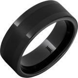 Black Diamond Ceramic Ring with Satin Center