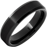 Black Diamond Ceramic Ring With Satin Center