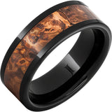 Black Diamond Ceramic Ring With Distressed Copper Inlay