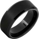 Black Diamond Ceramic Ring with Sandblast Finish