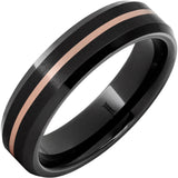 Black Diamond Ceramic Ring with 14k Rose Gold Inlay