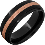 Black Diamond Ceramic Ring with 14k Rose Gold Inlay