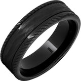 Rope Edge Ring in Black Diamond Ceramic