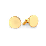Gold Finish Round Polished Cufflinks