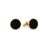 Gold Finish Genuine Onyx Cufflinks