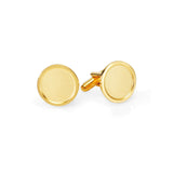 Gold Finish Round Rimmed Sandblasted Cufflinks