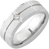 Serinium Men's Diamond Beveled Grid Ring