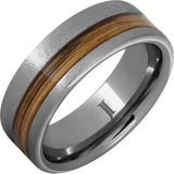 Barrel Aged™ Rugged Tungsten™ Ring with Rye Whiskey Inlay and Stone Finish