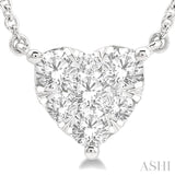 1/2 Ctw Lovebright Diamond Heart Pendant With Chain in 14K White Gold
