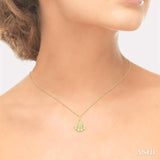 1/20 Ctw Marine Life Petite Seashell Round Cut Diamond Fashion Pendant With Chain in 10K Yellow Gold