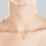 1/10 Ctw Petite Sealife Turtle Round Cut Diamond Fashion Pendant With Chain in 10K Yellow Gold