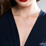 1/20 Ctw Petite Sealife Dolphin Round Cut Diamond Fashion Pendant With Chain in 10K White Gold