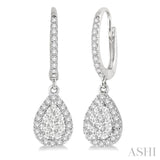 5/8 Ctw Pear Shape Diamond Lovebright Earrings in 14K White Gold