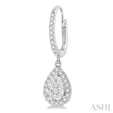 Pear Shape Halo Lovebright Essential Diamond Earrings