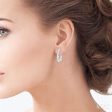 3/4 Ctw Graduated Round Cut Diamond Fashion Hoop Earrings in 14K White Gold