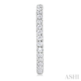 1/2 Ctw French Pave Set Round Cut Diamond Fashion Half Hoop Earring in 14K White Gold