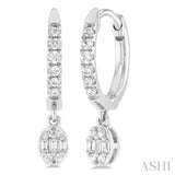 Oval Shape Fusion Petite Diamond Huggie Fashion Earrings