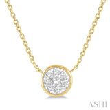1/6 Ctw Round Shape Lovebright Diamond Pendant With Chain in 14K Yellow and White Gold