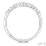 1/3 Ctw Zig Zag Scatter Baguette and Round Cut Diamond Fashion Band in 14K White Gold