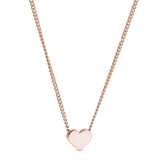 Rose gold finish finish sterling silver heart pendant on 18 chain