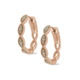 Three Stone Marquis Hoop Earrings