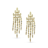 Gold finish sterling silver microwave large chandelier earrings with simulated diamonds